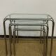 Vintage glass and chrome metal nesting tables