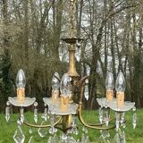 5-light bronze chandelier with glass tassels