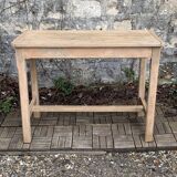 Art Deco farmhouse table in raw wood