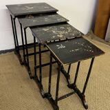 Set of 4 wooden nesting tables, Napoleon III