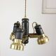Vintage Italian Brass Reflector Chandelier, 70s