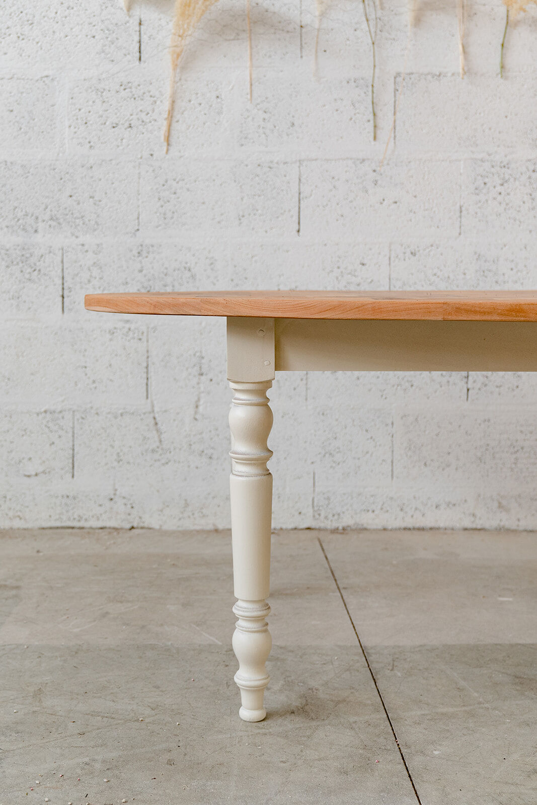 Oval marquetry table – solid wood