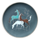 Assiette décorative vintage Ruscha « Trois chevaux »