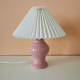 Pair of upcycled pink lamps with pleated lampshade