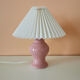 Pair of upcycled pink lamps with pleated lampshade