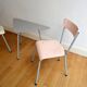 Table tripode et chaises vintage 1950