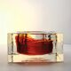 1960s Big Handcrafted Square Ashtray in Uranium Murano Glass by Mandruzzato