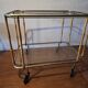 Faux bamboo cocktail trolley bar cart attr. Maison Jansen, France 1950s-60s