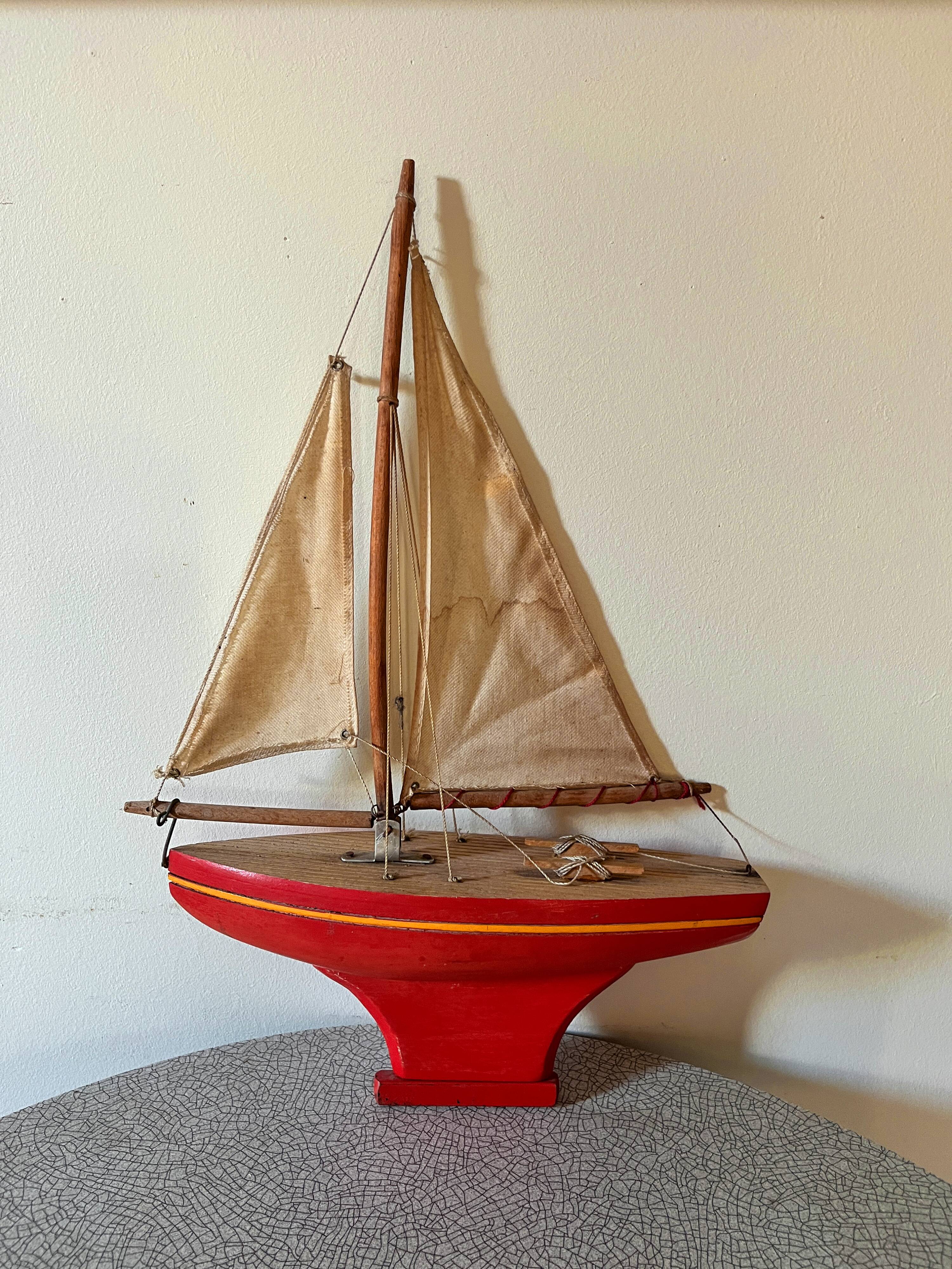 Tirot 400 French-made pond sailboat, vintage toy