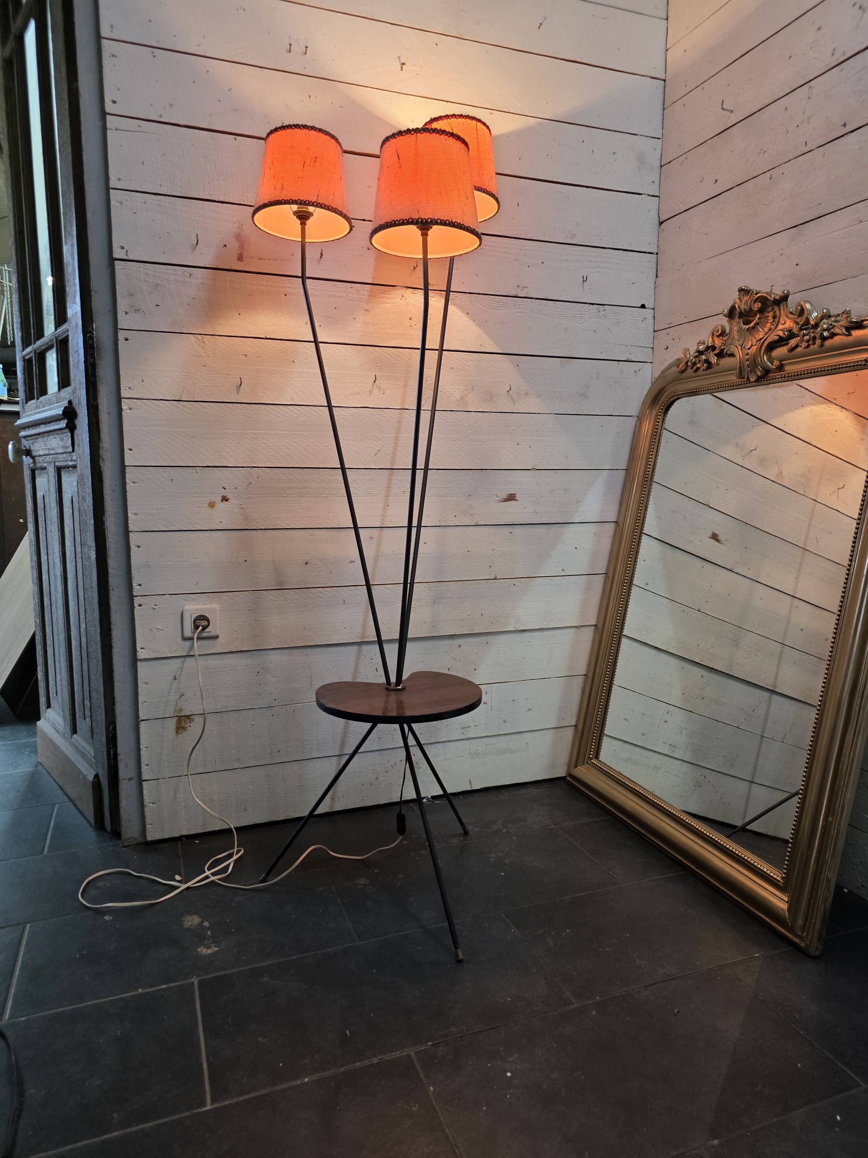1950s/60s tripod floor lamp with 3 lights.