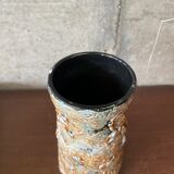 Glazed cylindrical stoneware vase