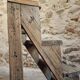 Antique chestnut wood workshop stepladder – France, early 1900s