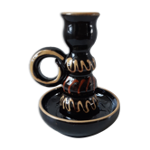 Bougeoir en céramique poterie d'art signé Pecquet années 70