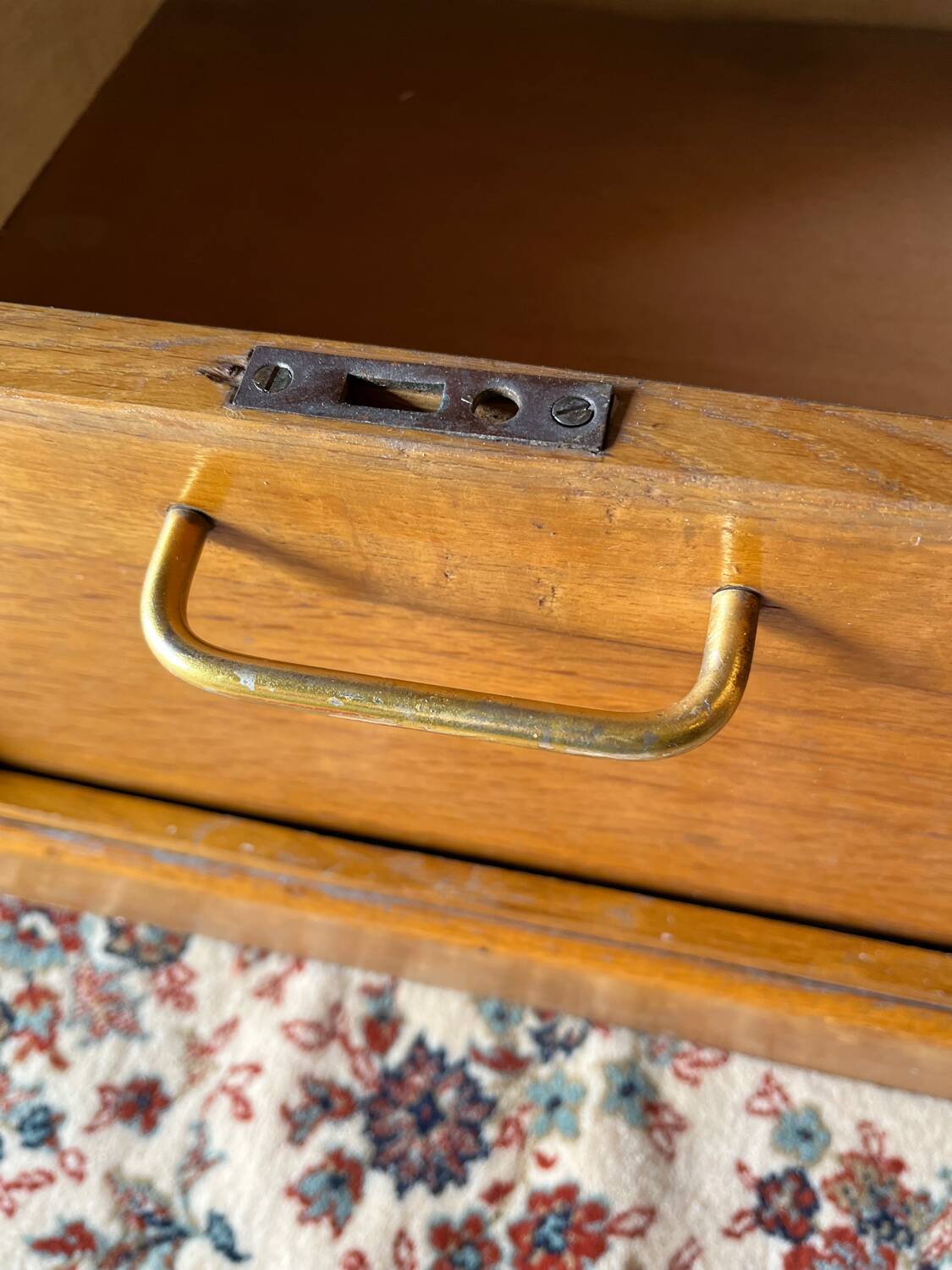 Vintage 70s double curtain filing cabinet