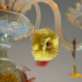 Venetian chandelier in multi-colored Murano glass, 11 light arms on two levels circa 1880