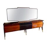 Midcentury Modern Big Mahogany Sideboard,  Osvaldo Borsani style , Italy 1950 's