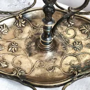 Italian brass umbrella stand, Art Nouveau style, with putti.