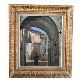 Village alley painting