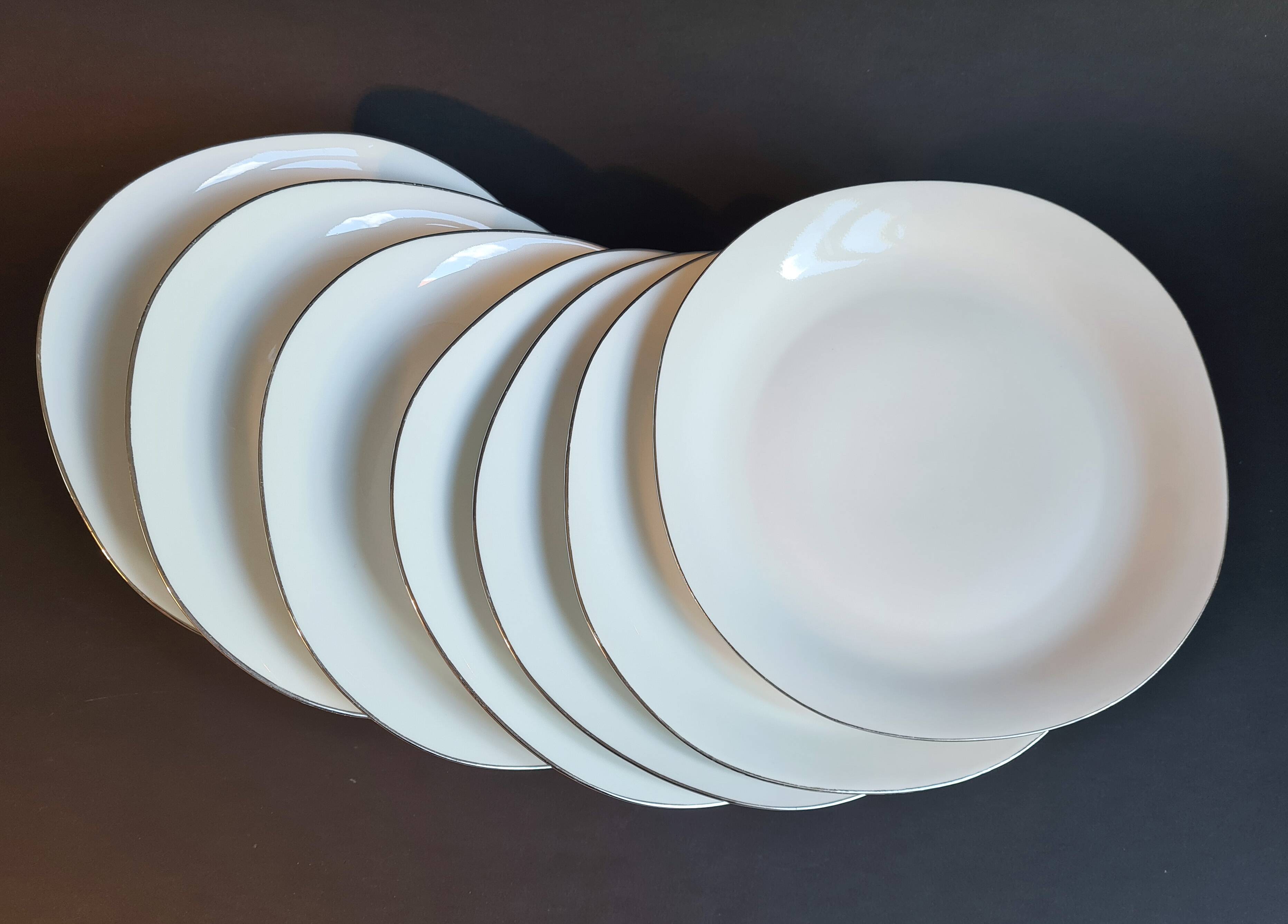 Art Deco dinner service in Fine Limoges Porcelain, signed "M&S"