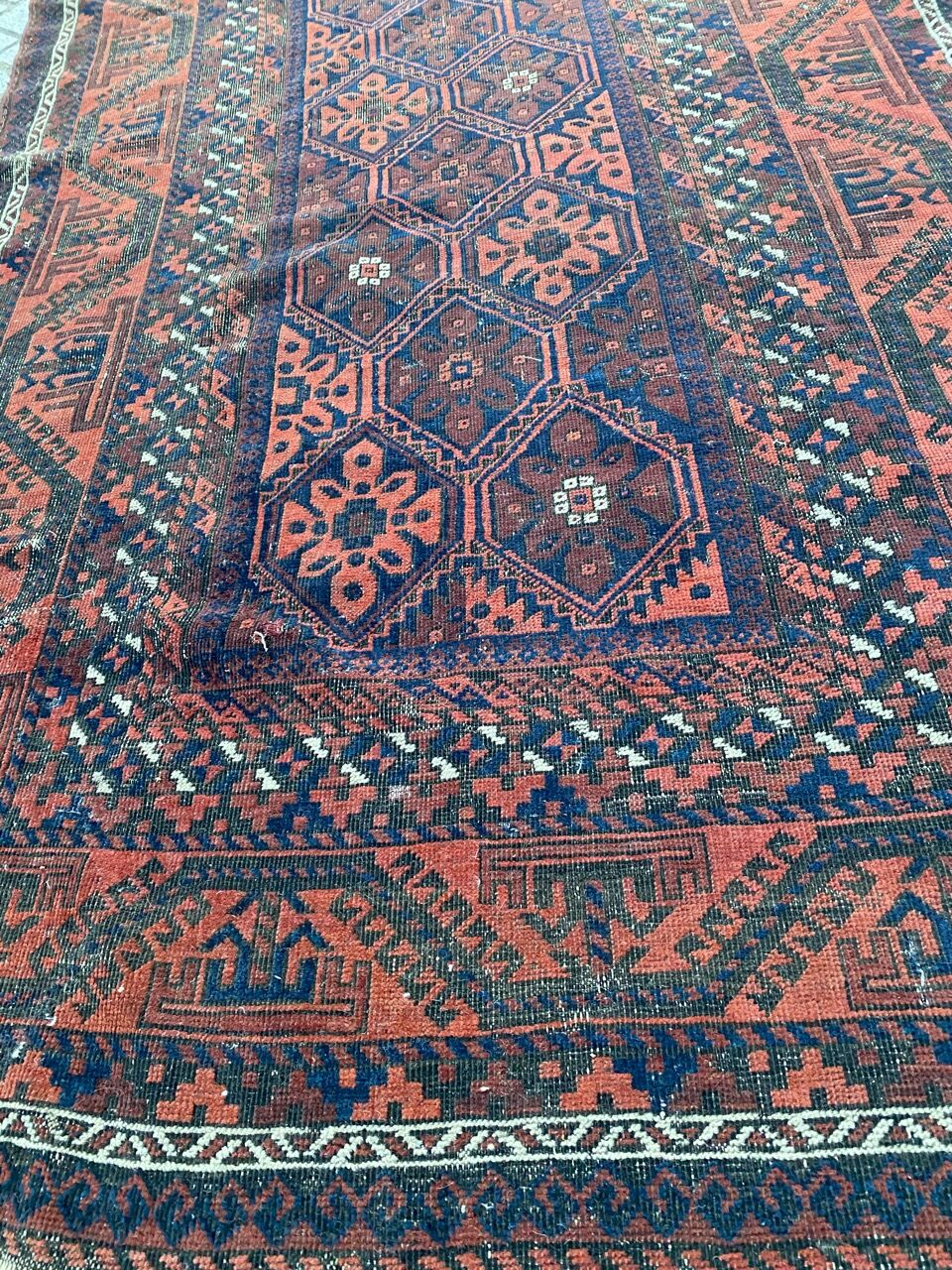 Old carpet Afghan Belutch 122x220 cm