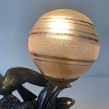 Limousin art deco night light with seagull decoration