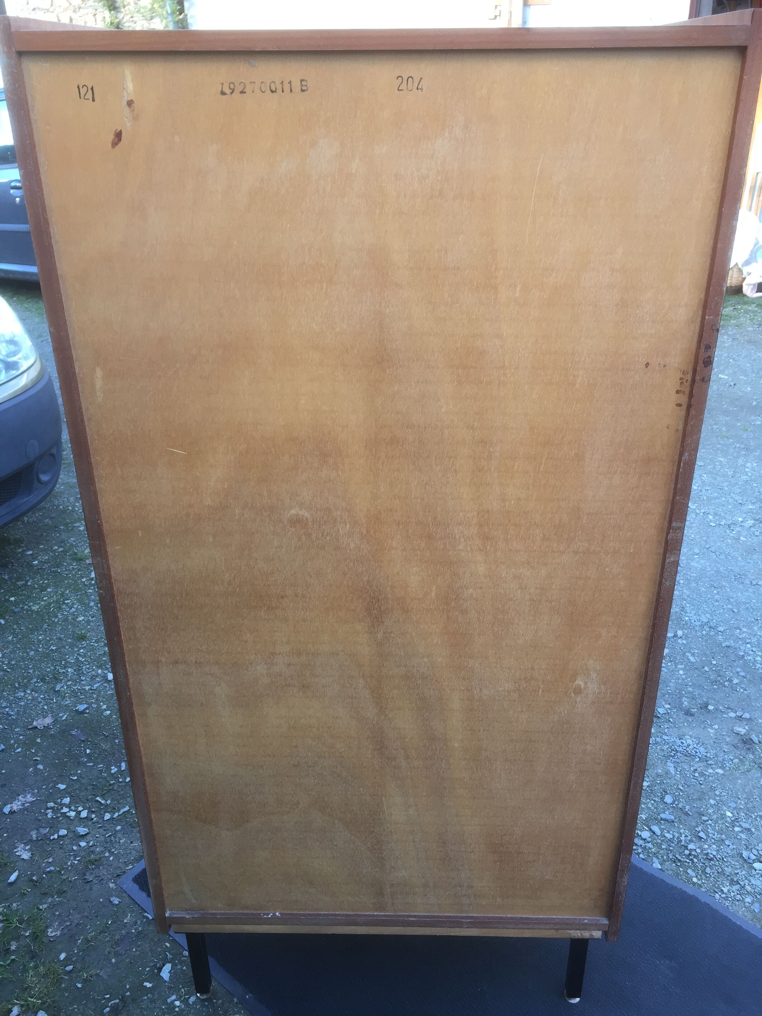Vintage teak secretary with 3 drawers