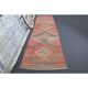Vintage Turkish hand-knotted wool cotton red runner rug 85x386