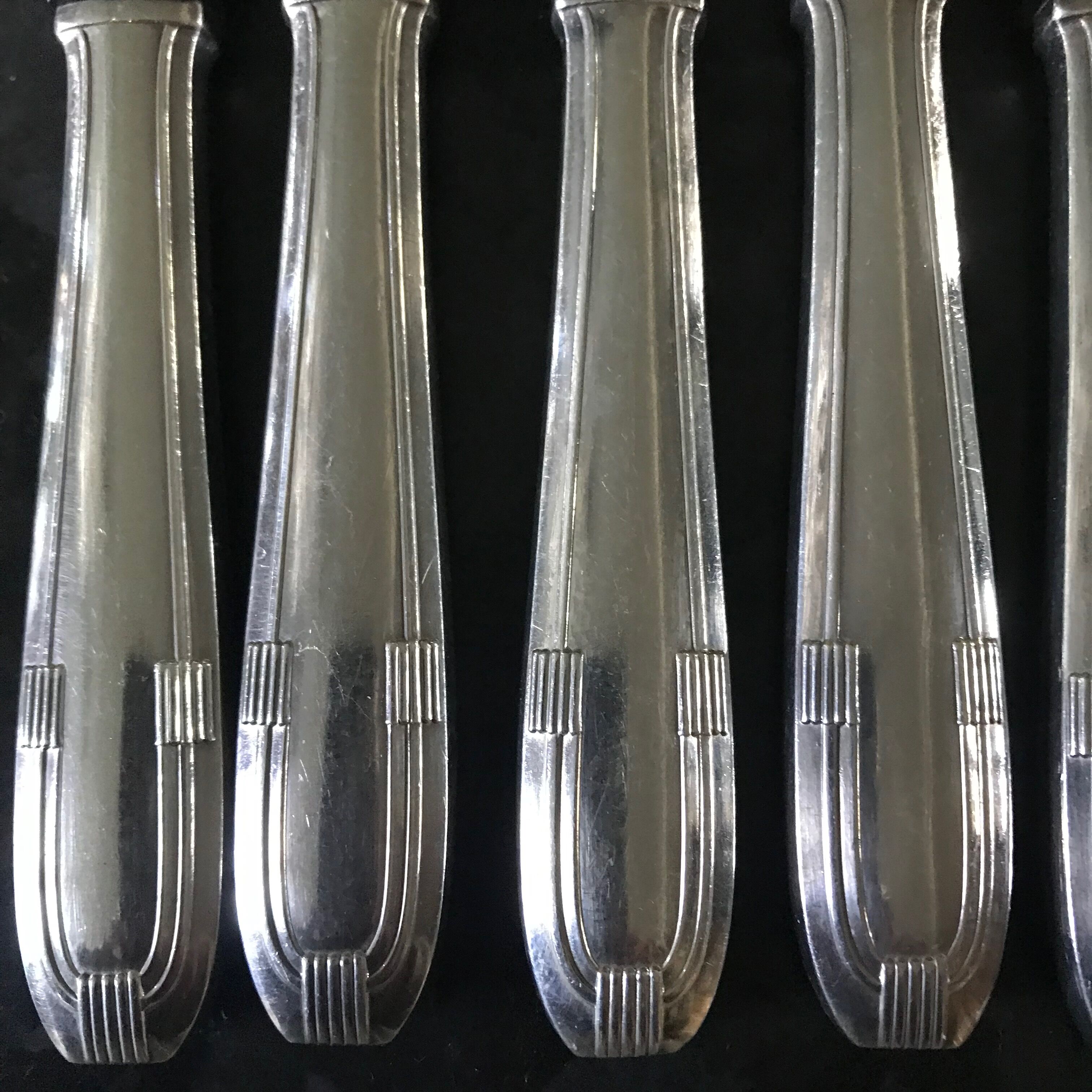 Pop-up Christmas 2022 Set of 6 cutlery in silver metal mid-XXth
