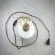 Mid-century Italian Brass & Opaline Table Lamp