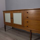 VINTAGE 1960S WOODEN SIDEBOARD WITH BAR COMPARTMENT, ITALIAN DESIGN