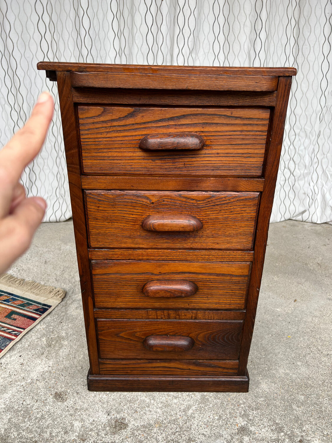 Ancien caisson de bureau en chêne, double face