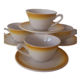 Yellow and white coffee cups