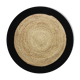 Tapis en jute et coton noir beige 90 cm