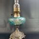 Lampe à pétrole verre bleue