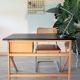 Vintage desk from the 60s-70s, light oak, in superb condition.
