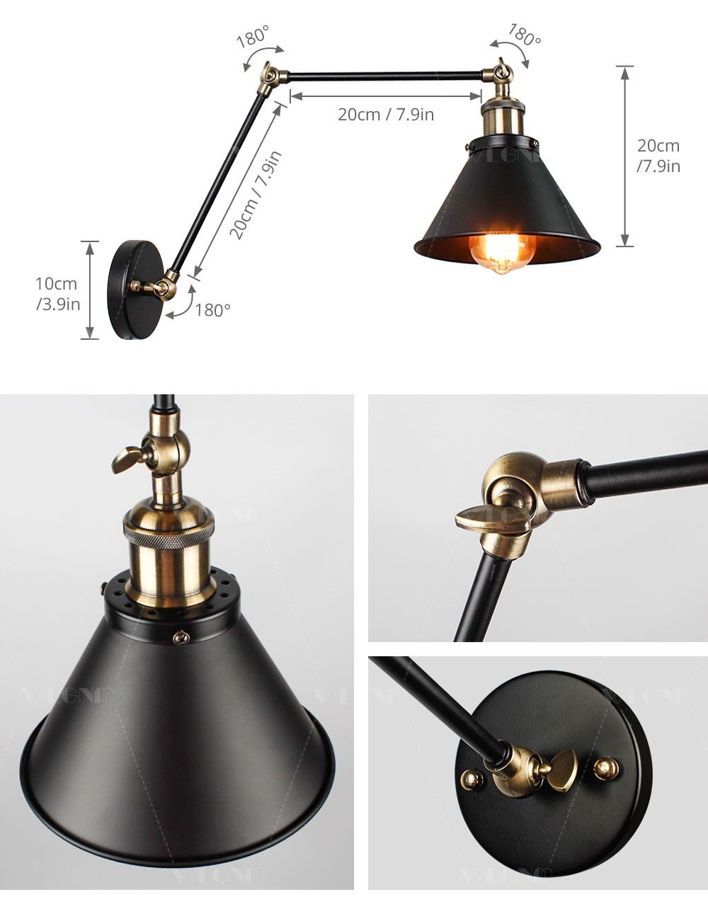 Industrial style sconce 2 arms