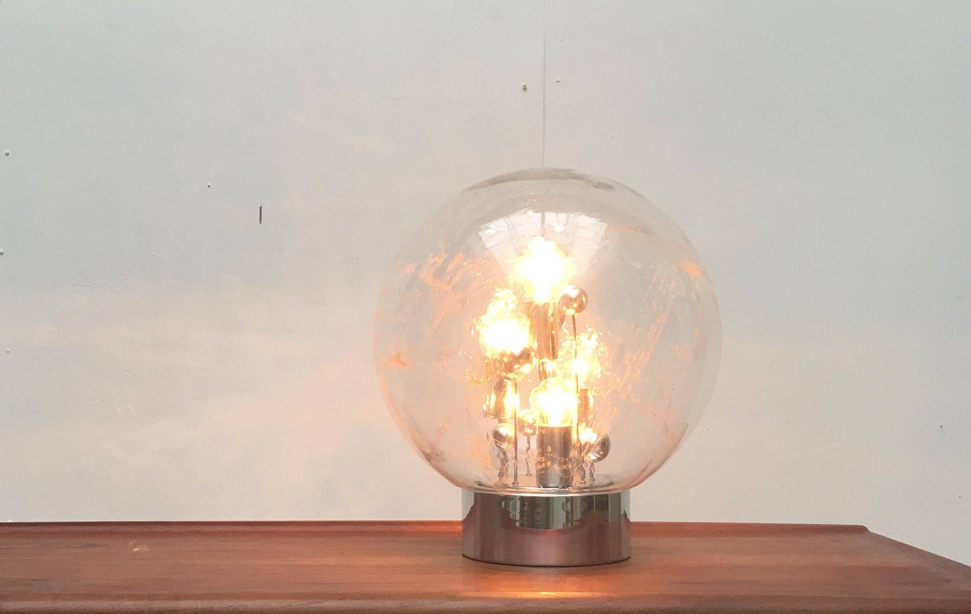 Planet Table Lamp Large Sphere from the German Space Age Mid-Century by Doria Leuchten, 1970s