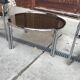 Mid-century chrome tubular coffee table with chairs, 1960s, set of 3