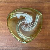 Mid-century modern crystal fruit bowl by Rene Delvenne for Val Saint Lambert, Belgium, 1960s.