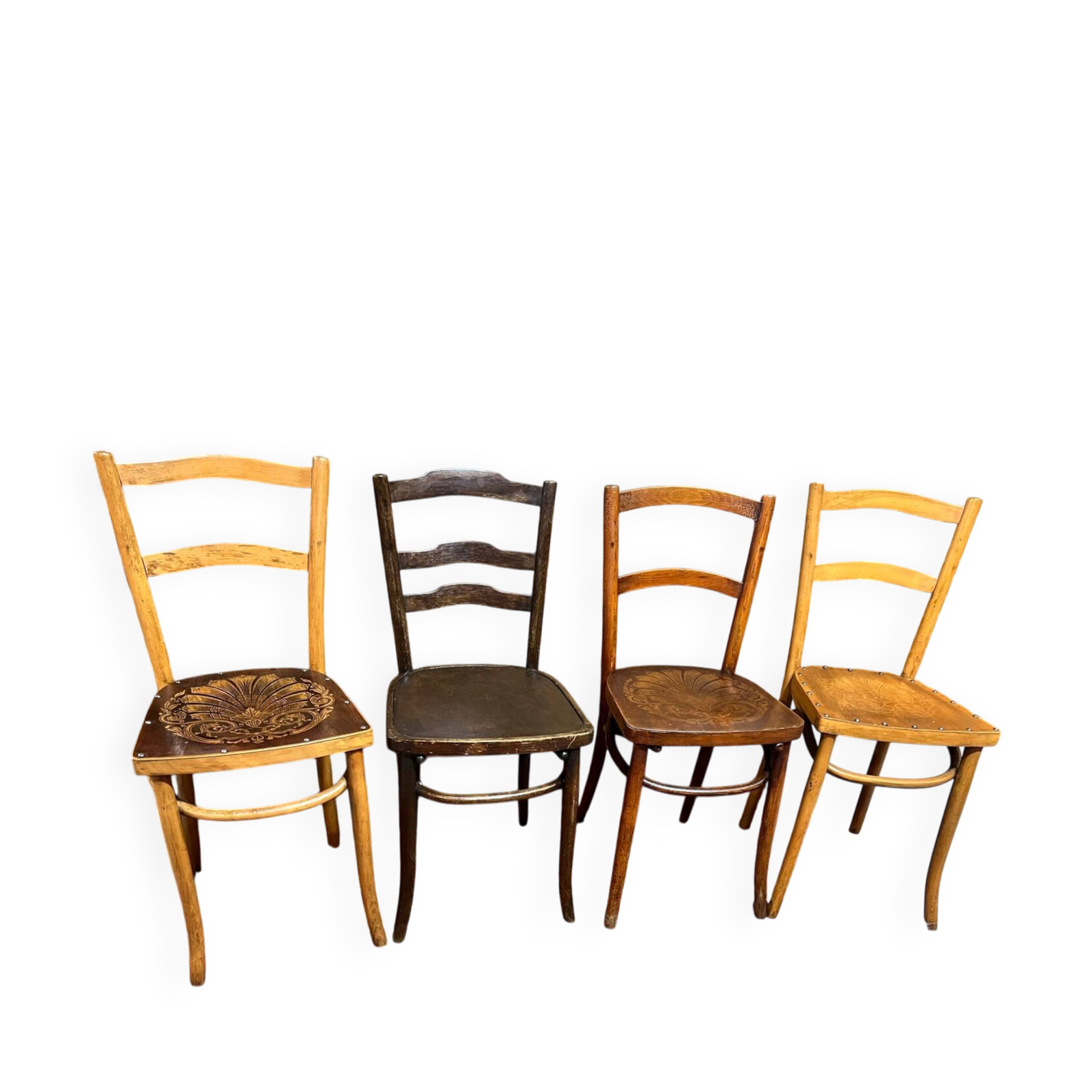 4 old bistro chairs