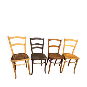4 anciennes chaises de - bistrot