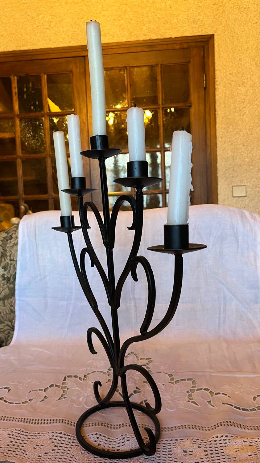 Metal heart candle holder 5 candles