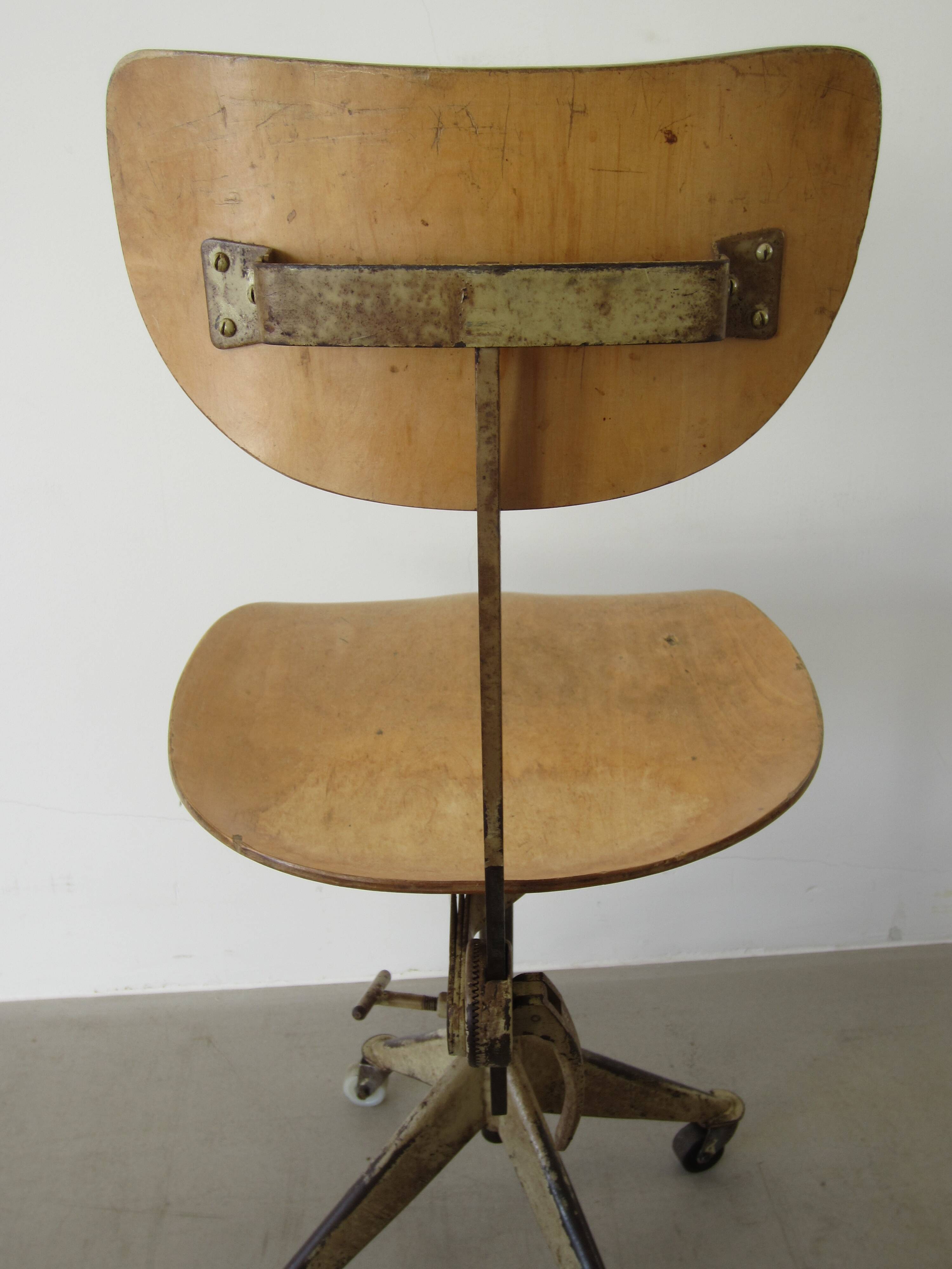 Chaise industrielle scandinave Odelberg & Olson, années 1940