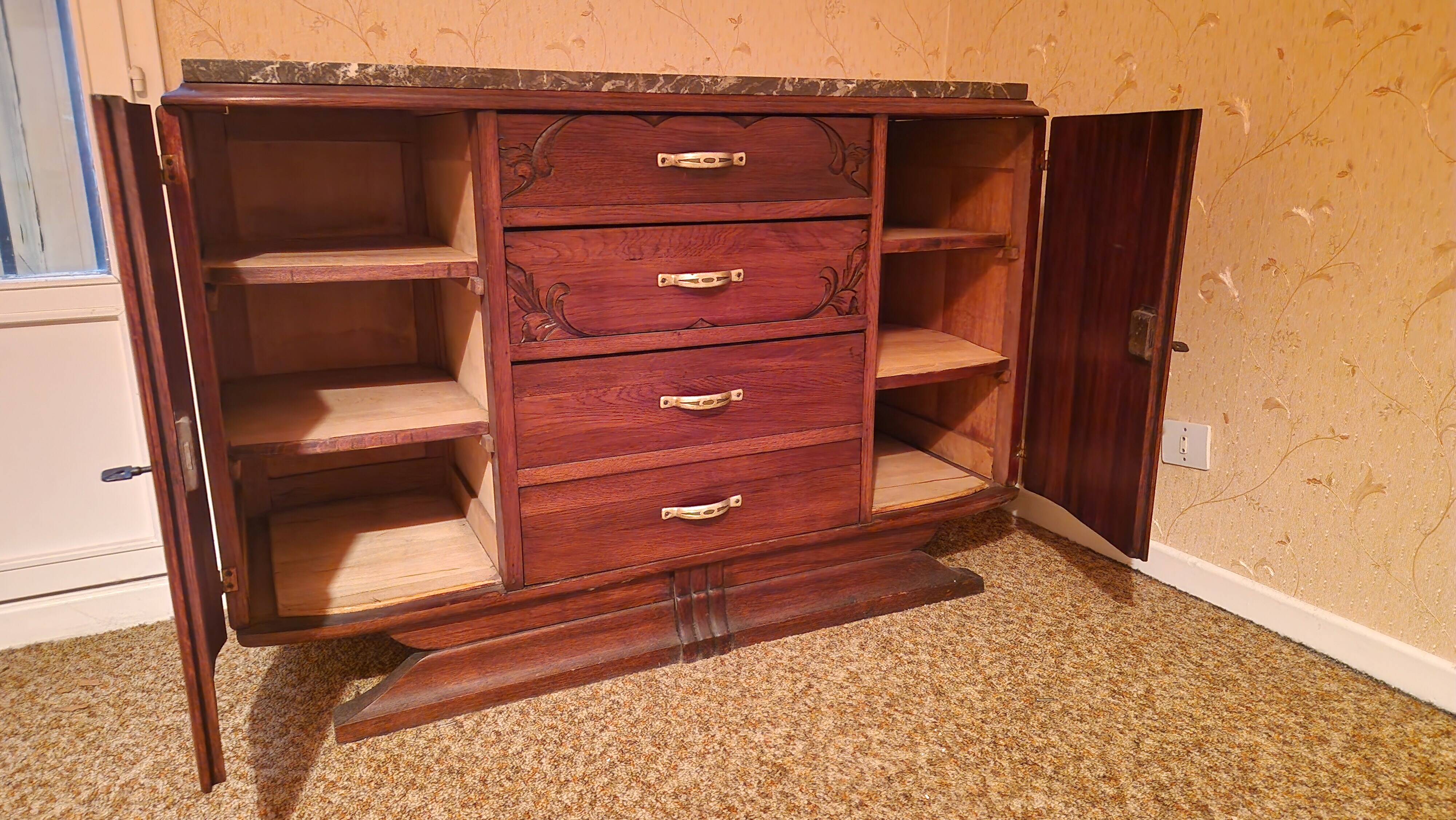 Art Deco sideboard with marble top