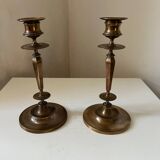 Antique 19th-century gilt bronze candlesticks