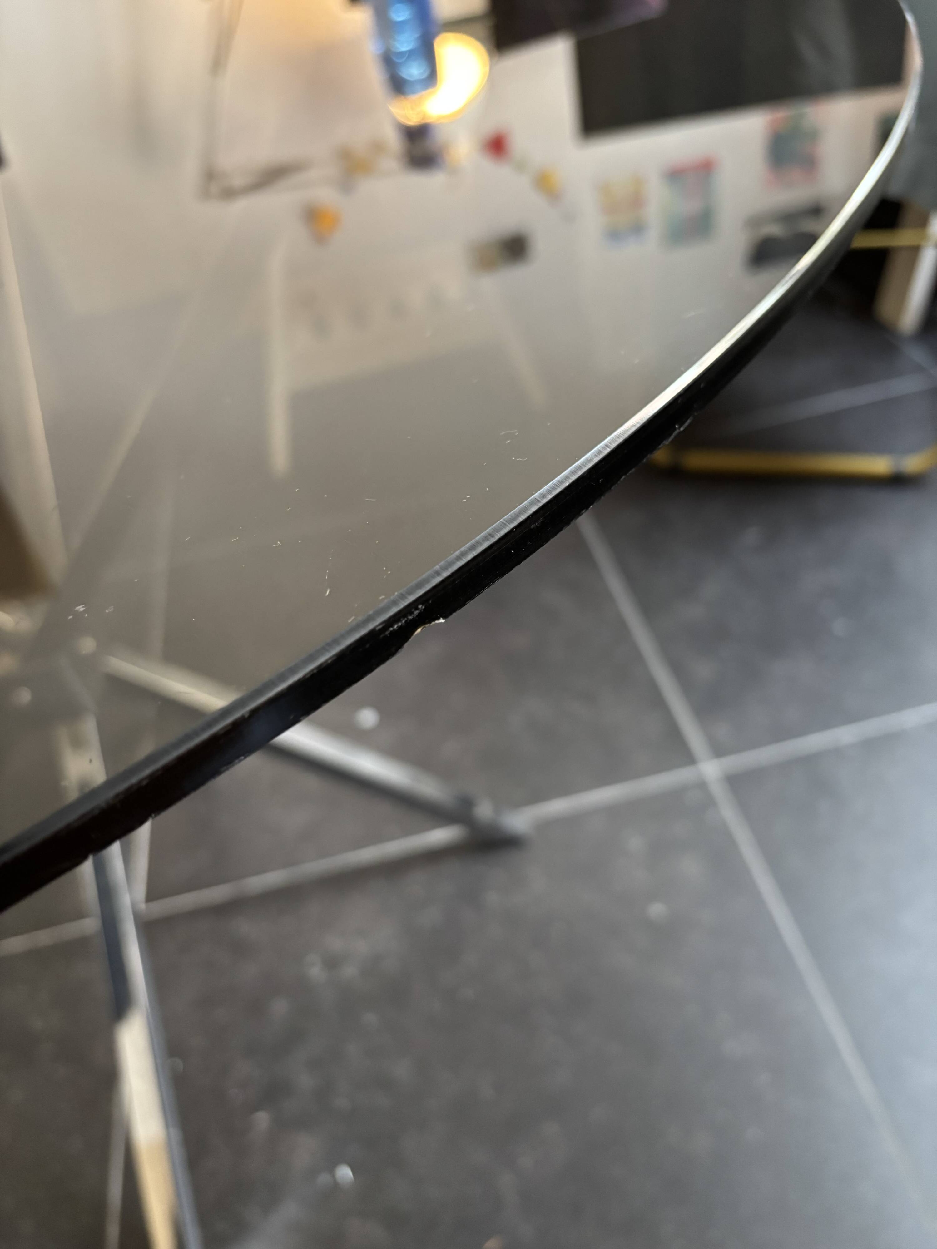 Table Verre 70s vintage Chrome