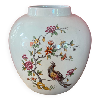 vintage vase Burleigh Ironstone Birds of paradise