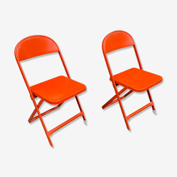 Red metal folding chairs chungo