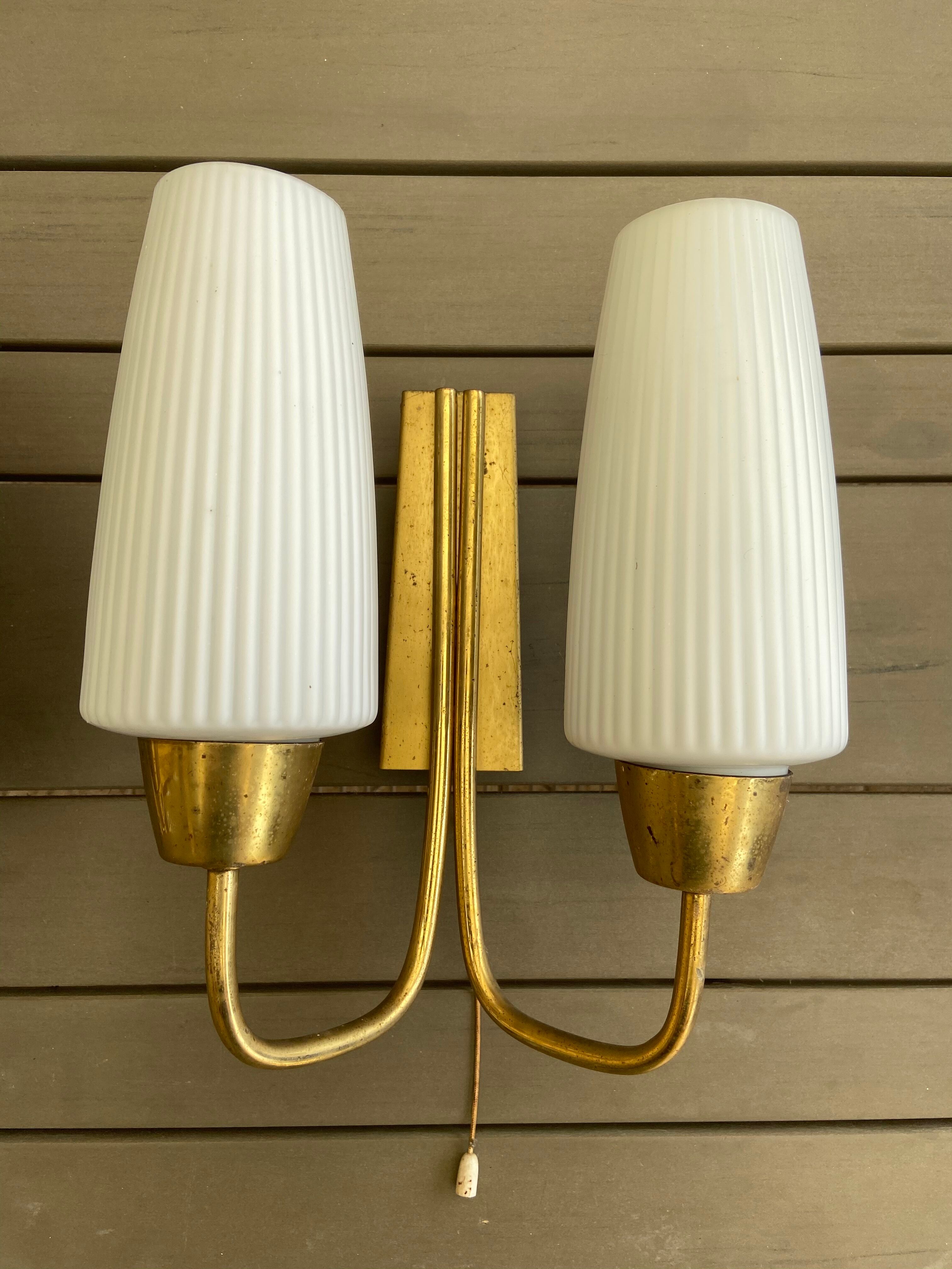Paire d’appliques murale mid-century vintage 60s