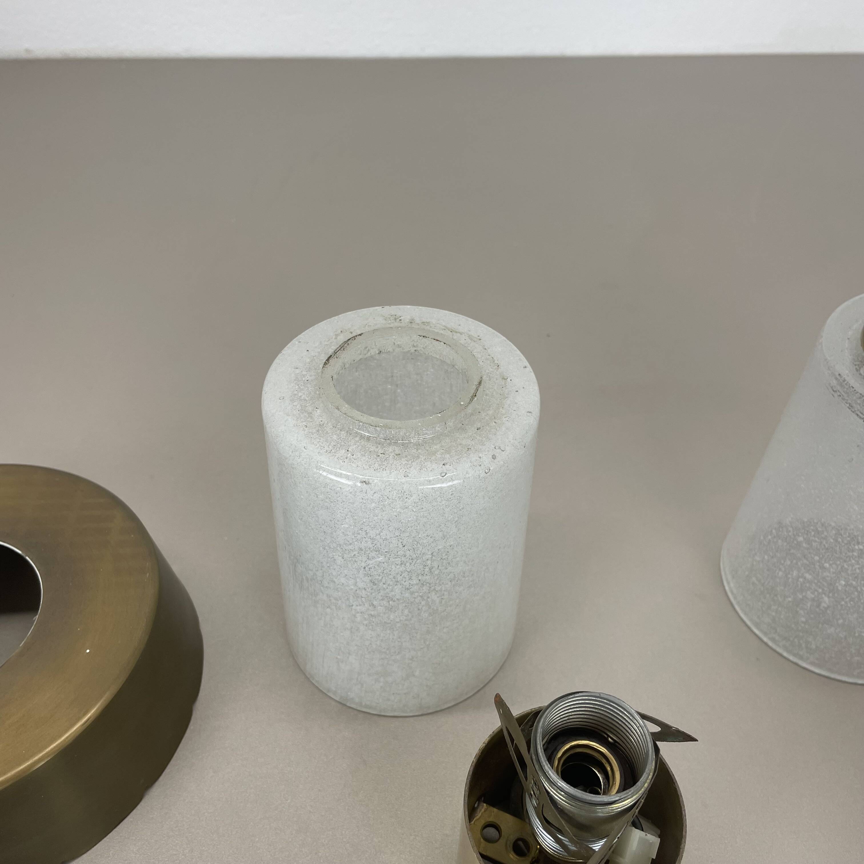 Set of two minimalist Brass and glass "tube" Ceiling Light, Italy 1970s